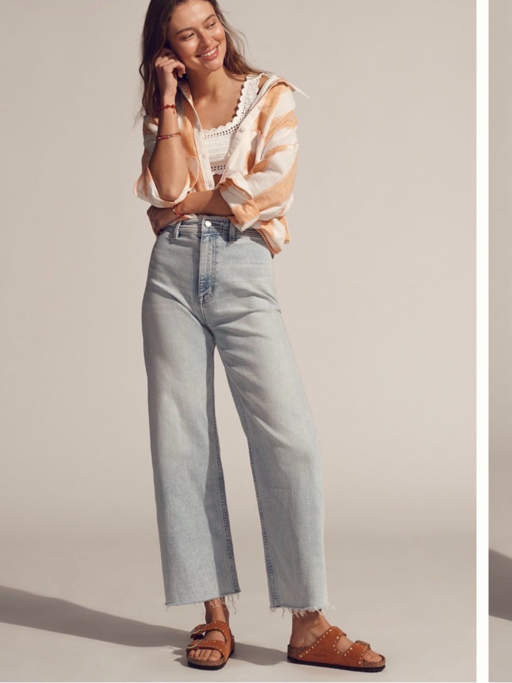 Pistola Penny High Rise Crop Wide Leg Jean